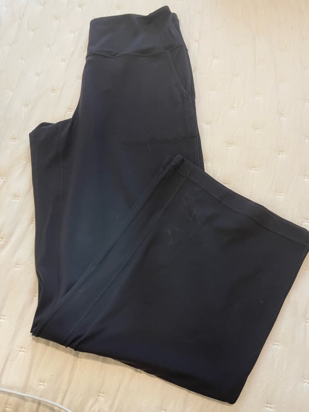 lululemon Athletic Black High-Waist Yoga Wide Leg Pants